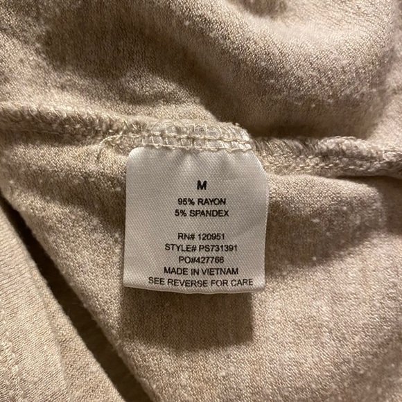 Beige Criss Cross V-Neck T-Shirt - Picture 5 of 5